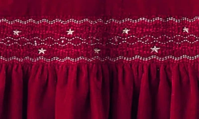 Jojo Maman Bébé Jojo Maman Bebe Kids' Smocked Velvet Dress In Burgundy