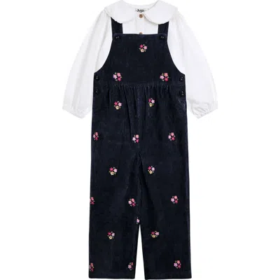 Jojo Maman Bébé Jojo Maman Bebe Kids' Embroidered Corduroy Overalls & Shirt Set In Multi