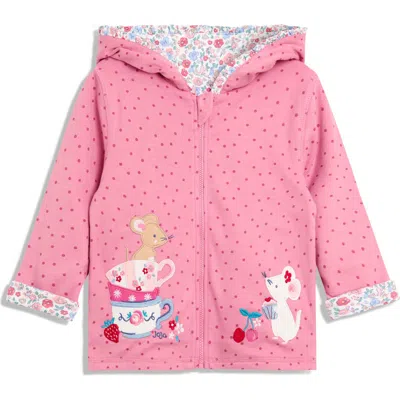 Jojo Maman Bébé Jojo Maman Bebe Kids' Mouse & Cupcake Applique Reversible Full-zip Hoodie In Pink