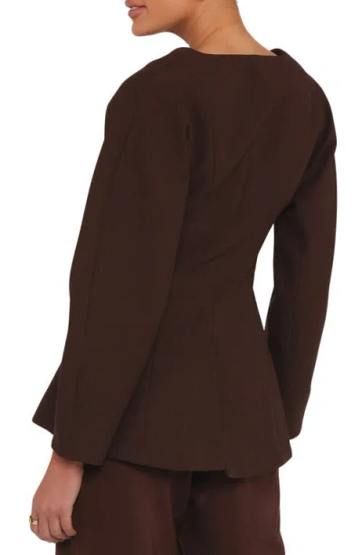 Petal And Pup Petal & Pup Elke Collarless Jacket In Brown