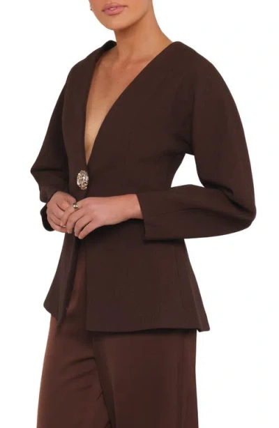 Petal And Pup Petal & Pup Elke Collarless Jacket In Brown