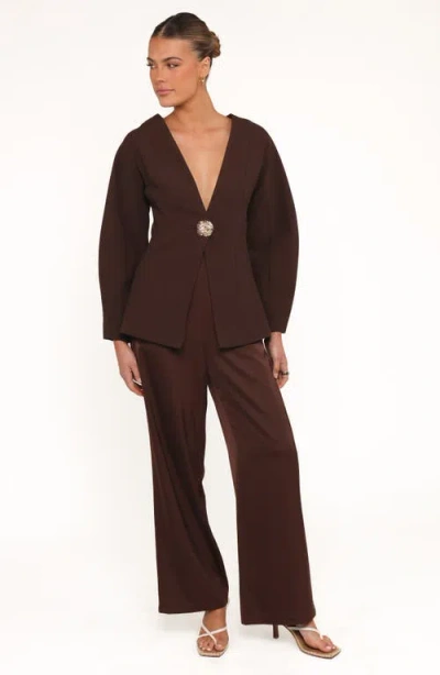 Petal And Pup Petal & Pup Elke Collarless Jacket In Brown