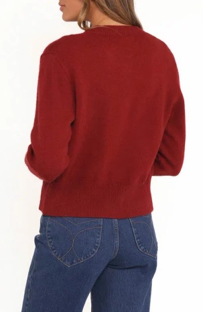 Petal And Pup Petal & Pup Middleton Bow Cardigan In Burgundy