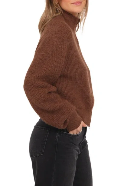 Petal And Pup Petal & Pup Kourtney Rib Zip Cardigan In Brown
