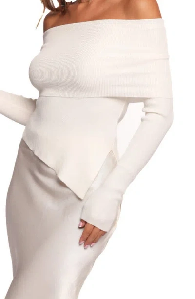 Petal And Pup Petal & Pup Mavis Off The Shoulder Knit Top In White