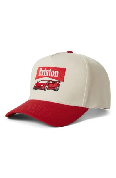 Brixton Champion Netplus Snapback Baseball Cap In White
