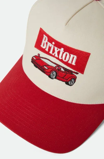 Brixton Champion Netplus Snapback Baseball Cap In White