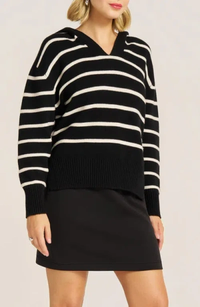 Matty M . Juno Stripe Hooded Sweater In Multi