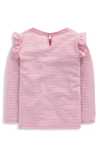 Mini Boden Kids' Ruffle Slub Top In Pink