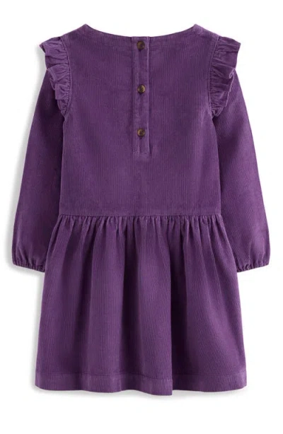 Mini Boden Kids' Cherry Appliqué Corduroy Dress In Purple