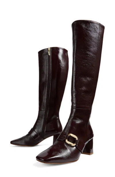Lk Bennett Gigi Oloid Block Heel Knee High Boot In Multi