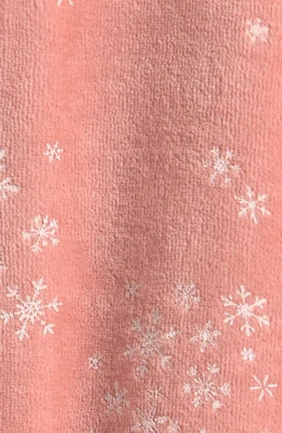 Petit Lem Velour Footed One-piece Pajamas In Pink