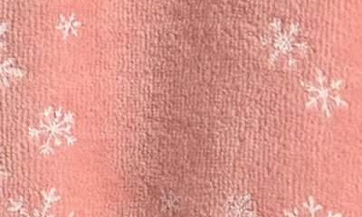 Petit Lem Velour Footed One-piece Pajamas In Pink