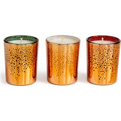 Lafco Holiday Votive Candle Trio Gift Set In Gold