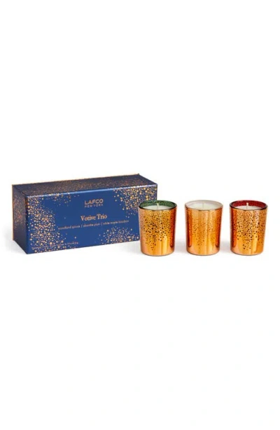 Lafco Holiday Votive Candle Trio Gift Set In Gold