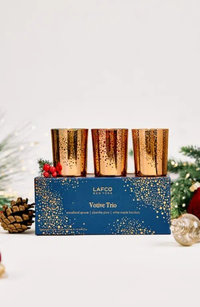 Lafco Holiday Votive Candle Trio Gift Set In Gold
