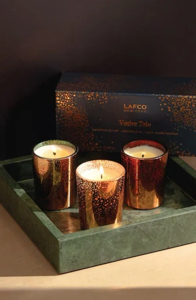 Lafco Holiday Votive Candle Trio Gift Set In Gold