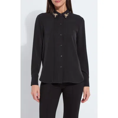 Lyssé Lysse Embellished Button-up Shirt In Black