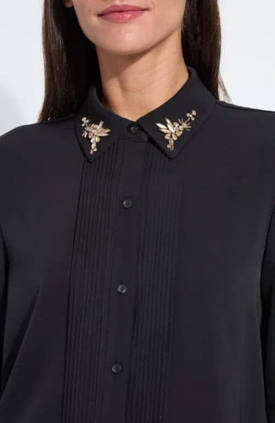 Lyssé Lysse Embellished Button-up Shirt In Black