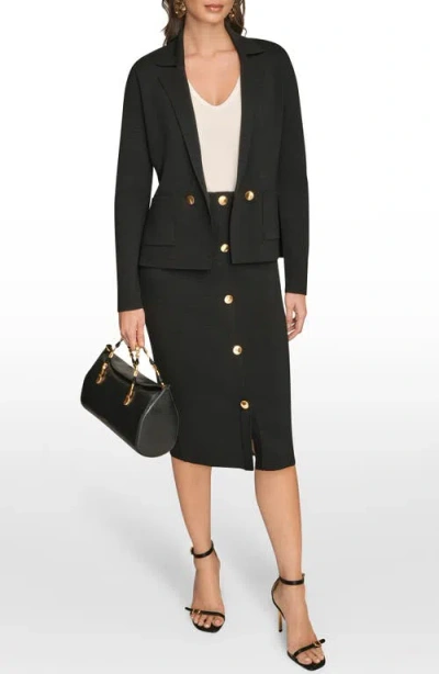 Donna Karan Women's Long Sleeve Sweater Blazer In Black