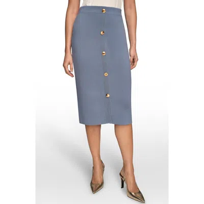 Donna Karan Women's Straight Knit Pull-on Midi Skirt In Gray