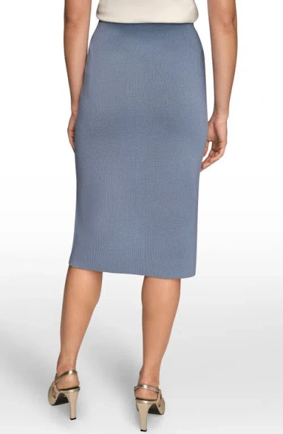Donna Karan Women's Straight Knit Pull-on Midi Skirt In Gray