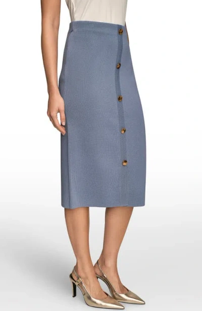 Donna Karan Women's Straight Knit Pull-on Midi Skirt In Gray