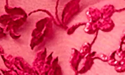 Mapalé Mapale Embroidered Floral Basque & Thong Set In Red