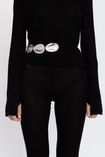 Alas Merino Wool Sheer Open Heel Leggings In Black