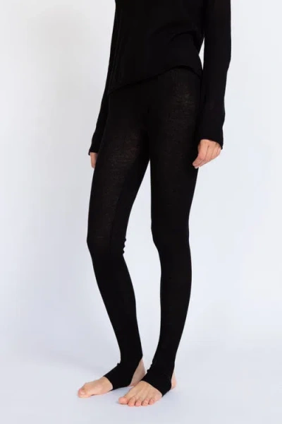 Alas Merino Wool Sheer Open Heel Leggings In Black