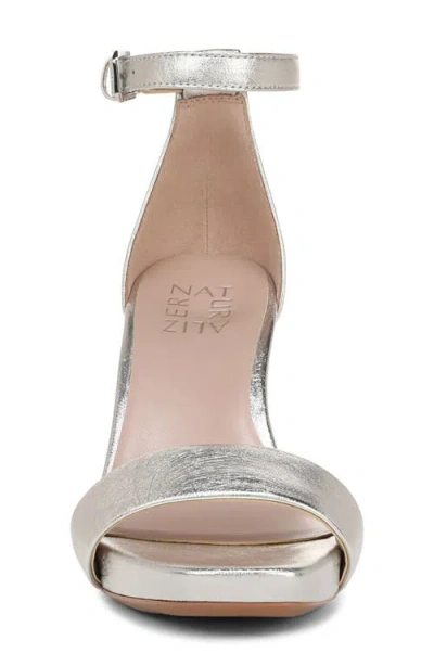 Naturalizer Joy Ankle Strap Sandal In Silver