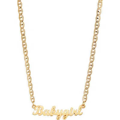 Vidakush Babygirl Nameplate Necklace In Gold