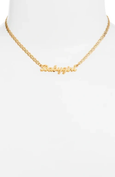 Vidakush Babygirl Nameplate Necklace In Gold