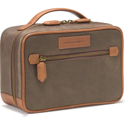 Johnston & Murphy Antiqued Cotton & Leather Dopp Kit In Multi