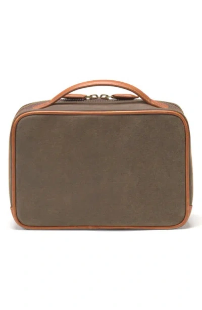 Johnston & Murphy Antiqued Cotton & Leather Dopp Kit In Multi