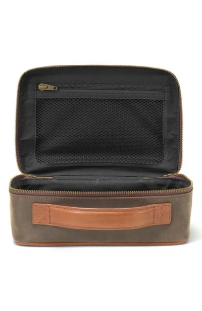 Johnston & Murphy Antiqued Cotton & Leather Dopp Kit In Multi