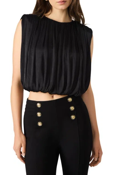 Steve Madden Luxe Cherra Sleeveless Crop Top In Black