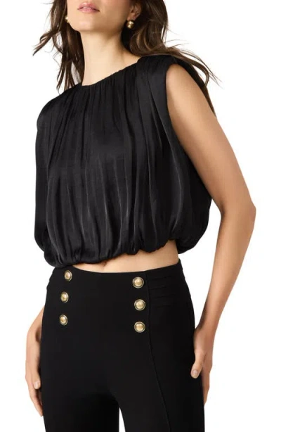 Steve Madden Luxe Cherra Sleeveless Crop Top In Black