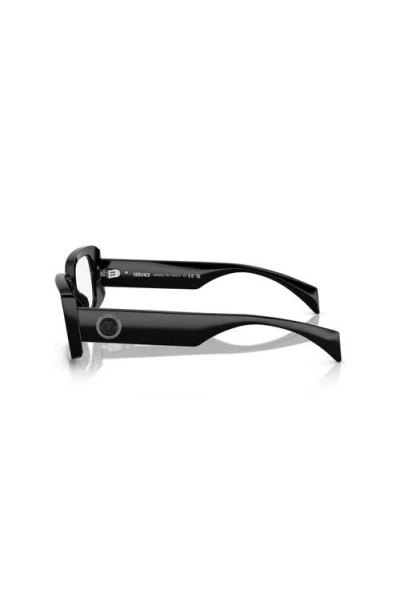 Versace 51mm Rectangle Optical Glasses In Black