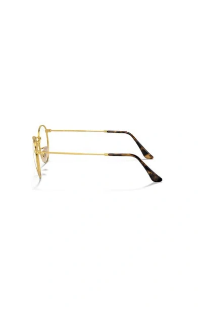Ray Ban Ray-ban 47mm Round Optical Glasses In Gold