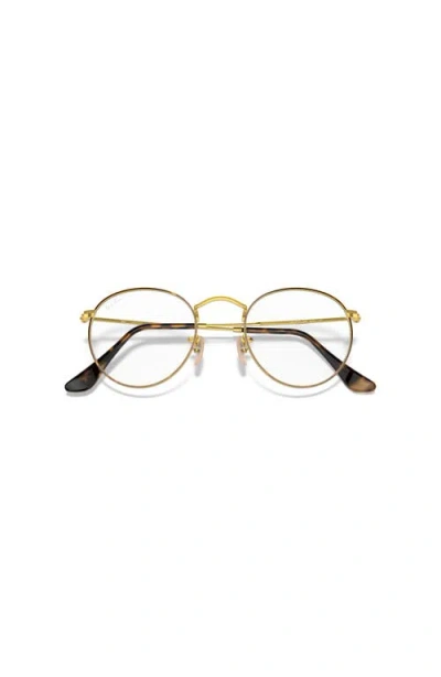 Ray Ban Ray-ban 47mm Round Optical Glasses In Gold
