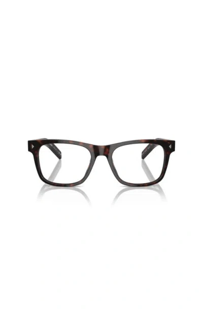 Prada 54mm Rectangle Optical Glasses In Black