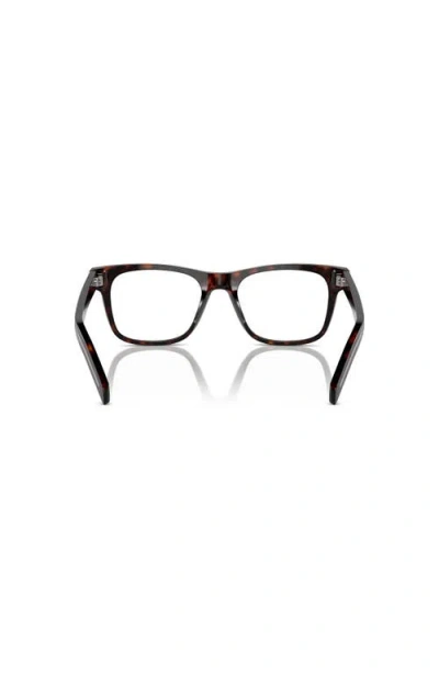 Prada 54mm Rectangle Optical Glasses In Black