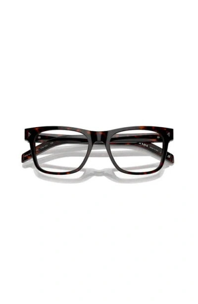 Prada 54mm Rectangle Optical Glasses In Black