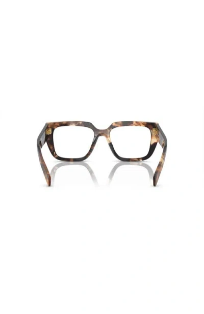 Prada 52mm Irregular Optical Glasses In Brown