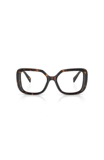 Prada 51mm Square Optical Glasses In Brown