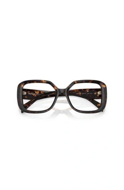 Prada 51mm Square Optical Glasses In Brown
