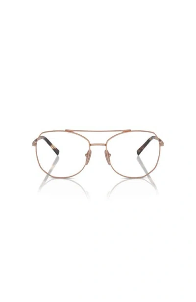 Prada 56mm Irregular Optical Glasses In Gold
