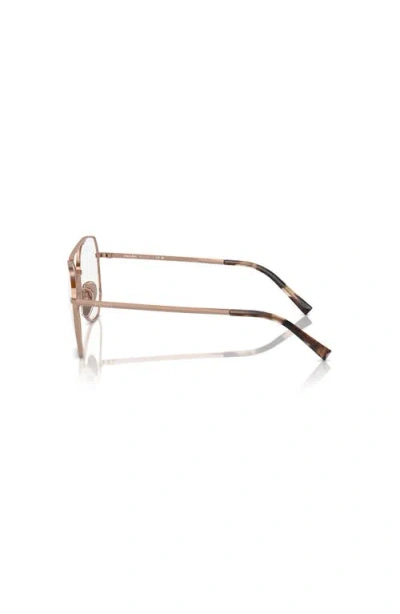 Prada 56mm Irregular Optical Glasses In Gold