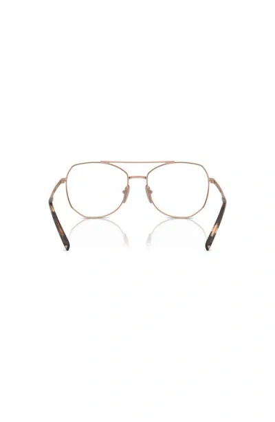 Prada 56mm Irregular Optical Glasses In Gold